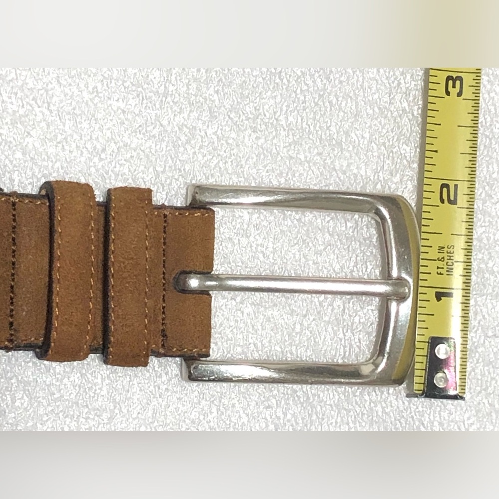 Mezlan Tan Leather Belt with Silver Buckle - Picture 9 of 9